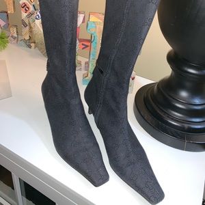 Signature Gucci Charcoal Gray Mid-Calf Boots